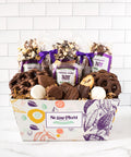Gourmet Chocolate Gift Basket with Assorted Milk, Dark, and White Chocolate Treats by Sugar Plum, Perfect for Special Occasions